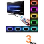 Ema Dükkan Tv Arkası 5V RGB Şerit LED 3 Metre | 3 Çipli Monitör Arkası Kumandalı 5V RGB Şerit LED | Iç Mekan USBli RGB LED Işıldak | 5V RGB LED Şerit Iç Mekan
