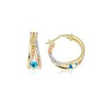 Ema Jewellery Altın Nazar Boncuklu Halka Küpe
