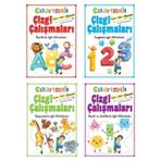 Ema Kitap Çıkartmalı Çizgi Çalışmaları Seti 4 Kitap Çiz Sil Yapıştır