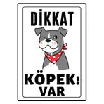 Emach Dizayn Dikkat Köpek Var Uyarı Ikaz Levhası Pvc Kaplama A4 Fular