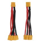 eMagTech 2 adet XT60 paralel akü bağlantı kablosu 14AWG Y ayırıcı 3 yollu tel 1 erkek ila 3 dişi XT60 kablo + 1 dişi ila 3 erkek XT60 kablo RC akü motoru için