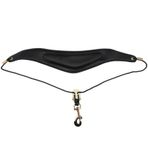 eMagTech Ergonomik Tasarımlı Saksafon Boyun Askısı Deri Yumuşak Kalın Ped ve Metal Döner Kanca Ayarlanabilir Saks Kayışı Soprano Alto Tenor Bas Klarnet Fagot için Siyah