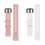 eMagTech Silikon Saat Kayışı Huawei Band 4 Pro/Band 3 Pro/Band 3 Fitness Tracker Spor Saat Kayışı Quick Release Bileklik Beyaz ve Pembe