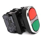 Emas B101K20HH 2 NA 22 mm Siyah-Siyah Çiftli Düz Buton
