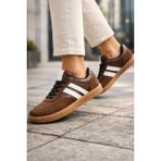 Emax Kadın Kahverengi Retro Sneaker Günlük Rahat Spor Ayakkabı Kauçuk Taban