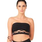 Emay Seamless Straplez Çift Kat Örme Bustiyer 4050 Siyah, Turuncu, XL
