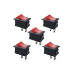 EmAyCenter 5 Adet - On-off Anahtar Kırmızı, Kcd1-101, Mini Aç Kapa Anahtar on off anahtar - 5 tane