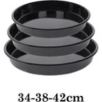 Emaye Fırın Tepsi Seti 34/38/42 cm Boylarda 3 Tepsi Siyah