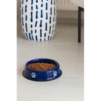 Emaye Kedi Köpek Mama Ve Su Kabı Pati Desen,Cobalt