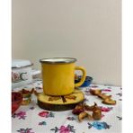 Emaye Market Emaye Bardak - Kupa - Kamp Bardağı - Kahve Fincanı 9 cm - Açık Sarı
