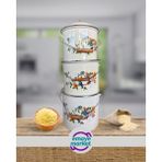Emaye Market Emaye Patates Soğan Kovası Bakraç Yoğurt Tenceresi (24 CM10LT) (26CM13LT)(28CM16 Lt) 3 Lü Set - Kuş Desenli - 24cm26cm28cm