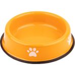 Emaylab Emaye Kedi Köpek Mama ve Su Kabı Pati Desen Sarı