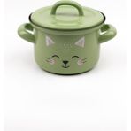 Emaylab Little Cat Mini Emaye Tencere (850ML) - 12 - Yeşil
