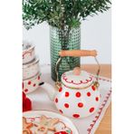 Emaylab Merry Yılbaşı Özel Emaye Kettle - Krem Rengi