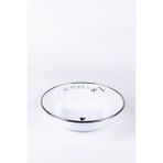 Emaylab Motto Emaye Çukur Makarna ve Salata Tabağı 24CM - Krem - Makarna Tabağı