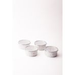 EMAYlab Speckles Emaye 4’lü Kapaklı Kase Çerezlik, Kahvaltılık, Reçellik, Zeytinlik, Sunumluk Seti 8cm 200 m