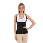 EMBA KORSE Bel Destekleyici Askılı Sıkılaştırıcı Lateks Doğum Sonrası Latex Bel ve Göbek si (SİYAH, XS)