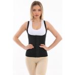 Emba Korse Bel Destekleyici Inceltici Sıkılaştırıcı Lateks Doğum Sonrası Latex Korse Bel ve Göbek Korsesi - Siyah - XS - S