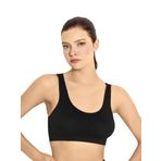 EMBA KORSE Göğüs Toparlayıcı Kalın Askılı Pedsiz Sütyen Spor Sütyen Büstiyer Yarım Atlet (SİYAH, L-XL)