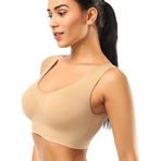 EMBA KORSE Göğüs Toparlayıcı Kalın Askılı Pedsiz Sütyen Spor Sütyen Büstiyer Yarım Atlet (TEN RENGİ, 2XL-3XL)