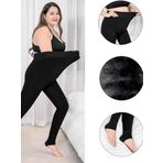 EMBA KORSE Kadın Tayt İçi Pleluşlu Polarlı Termal Tayt Kışlık Termal Tayt İçi Peluşlu Ten Rengi Tayt (SİYAH, 4XL-5XL, PELUŞ TAYT)