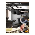 EMBazaar 4 Parça Silikon Set, Borcam Tepsi Fırın Tutacağı Eldiveni, Tava Tencere Yan Sap Tutacak Takımı Seti.