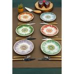 EMBazaar 6 Farklı Renk 20 cm Seramik Pasta Tabağı,Tatlı Servis Tabağı,Hediyelik Tabak,Çay Saati Sunum Seti,Kahvaltı Takımı