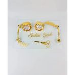 Embrace Gold Şeffaf Nişan Tepsisi gold