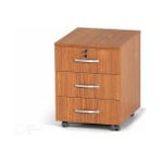 Emc Metal Ofis Mobilyaları Rustik Ahşap 3 Çekmeceli Yerden Yüksek Keson -Teak- 40 x 45 x 58 cm