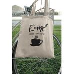 E=mc2 Baskılı Komik Fizik Öğrenci Hediyelik Omuz Çantası %100 Pamuklu Tote Bag Ham Bez Çanta - Bej