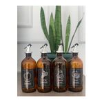 emdeco 4'lü Set 500 Ml Amber Cam Elma Sirkesi & Üzüm Sirkesi & Limon Sosu & Nar Ekşisi Sosluk