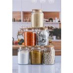 emdeco 6’lı Bambu Kapaklı, Etiket Hediyeli Kavanoz Takımı Baharat Seti 800ml