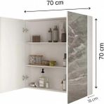 Emdief Home Aynalı Banyo Dolabı Iki Kapaklı 70X70X15 cm