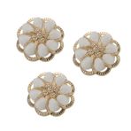EMDOMO 22 mm Kristal Şaft Düğmeleri Metal Yuvarlak Düğme Dekore Edilmiş Scrapbooking Dikiş Düğmeleri Giysi Kaban için 5 Parça (B)