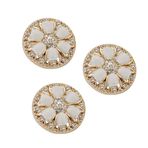 EMDOMO 22 mm Kristal Şaft Düğmeleri Metal Yuvarlak Düğme Dekore Edilmiş Scrapbooking Giysi Kaban için Düğmelerde Dikiş 5 Parça (C)