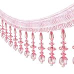 EMDOMO 6 yards Boncuklu Püsküllü Süs Perde Boncukları Püskül Asma Balkabağı Boncukları Perde Kenar Dantel Trim (Pembe)