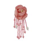EMDOMO Boho Çiçek Küpe Saç Dekoru Vintage Etnik Boncuklu Çiçek Aplike Çiçekli Rozet Dikiş Kıyafet Aksesuarları 2 Parça (B)