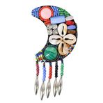 EMDOMO Boncuklu Kabuk Etnik Stil, El Yapımı Ay Tasarımı Etnik Azınlık Bohem Boncuklu Püskül Retro Aplike Şapka Çanta Ayakkabı Deco 2 parça (B)