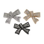 EMDOMO Düğüm Yay Şaft Düğmeleri Metal Kristal Düğme Dekore Edilmiş Scrapbooking Giyim Kaban için Düğmeler Üzerine Dikiş 6 Parça (24 mm Karışık Renkler)