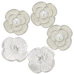 EMDOMO Kamelya Şaft Düğmeleri Çiçek İnci Düğme Dekore Edilmiş Scrapbooking Giyim Kaban için Düğmelere Dikmek 10 Parça (16 mm B)