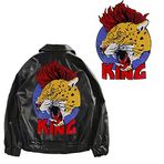 EMDOMO Large King Leopar Aplike Giysiler için Ütülenen Yamalar Kaya Ceketi Aplike Çıkartmalar 1 Adet