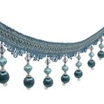 EMDOMO Püskül Püskül Trim Boncuklu Püskül Saçak Süslemeleri Top Saçaklı Abajurlar Trim Dikiş Saçak Saçak Kırpma Döşeme Perdelik 6 Metre (Gök Mavisi)
