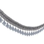 EMDOMO Top Püskül Saçak Trim Boncuklu Püskül Saçak Süslemeler Saçak Abajurlar Çadır Trim Dikiş Kırpma Döşeme Perdelik 3 Metre (Gri)