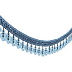 EMDOMO Top Püskül Saçak Trim Boncuklu Püskül Saçak Süslemeler Saçak Abajurlar Çadır Trim Dikiş Kırpma Döşeme Perdelik 3 Metre (Mavi 2)