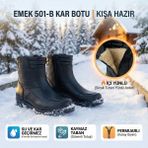 Emek - 501-B | Erkek Içi Yünlü Kar Botu | Su ve Kar Geçirmez - Siyah - 42