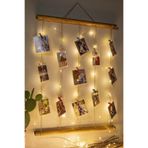 emek hasır Ipli Mandallı Işıklı Fotoğraf Askısı 50x60ledli Anı Duvarı, Ahşap Fotoğraf Çerçevesi