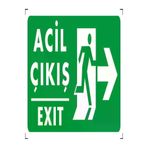 Emek İkaz Levhaları EMEK940 Acil Çıkış/exıt(Sol Yukarı) Uyarı/ikaz Levhası 12X25 Dekote(Fotolümen)