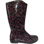 Emek Kadın Mor-Pembe Desenli 35 cm Uzun Bahçe Yağmur Çizmesi - Mor - Pembe