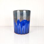 Emel Ceramics Tyche – Işıltı Serisi El Yapımı Seramik Espresso Bardağı, Kristal Kesimli Detay, 200 ml - Lacivert