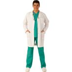 Emel Tekstil Doktor Erkek Yaka Beyaz Önlük Uzun Kol Uzun Boy Uniforma - 38